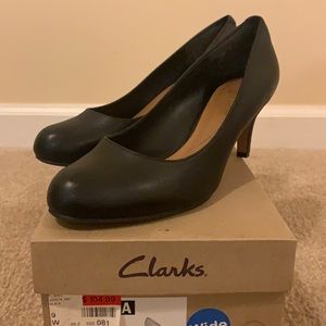 Comfortable Black Clarks Heels